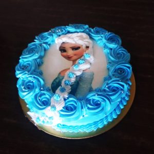 elsa theme cake